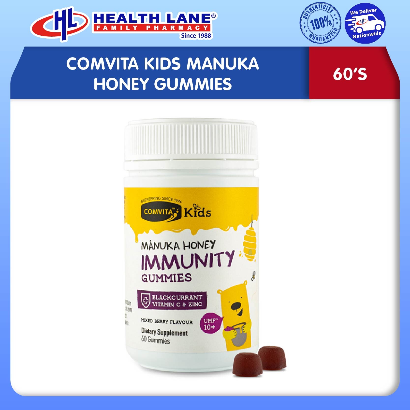 COMVITAKANAK-KANAKS MANUKA HONEY GUMMIES (60'S)